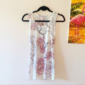 Romeo & Juliet Couture Floral Tank Top - White and Pink
